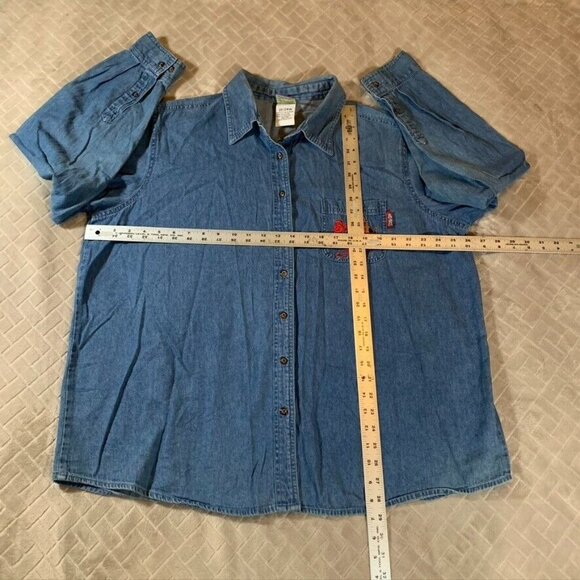 Scooby Doo Women 22 Denim Shirt Shacket Casual Button Up 100% Cotton Long Sleeve - Picture 5 of 12